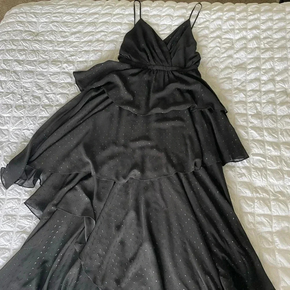 Fame and partners black metallic tiered maxi dress - Picture 5 of 7